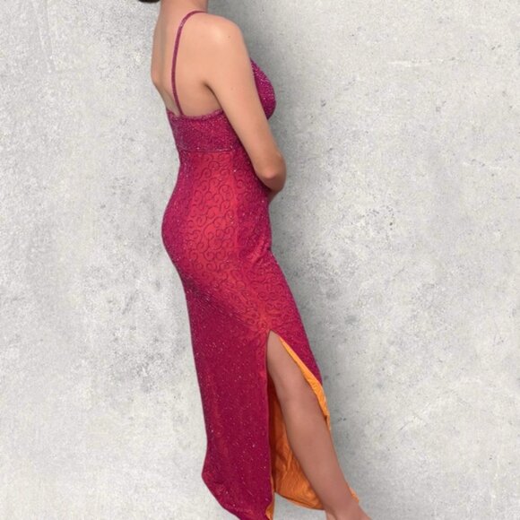 Vintage cache silk beaded maxi gown - Picture 12 of 12